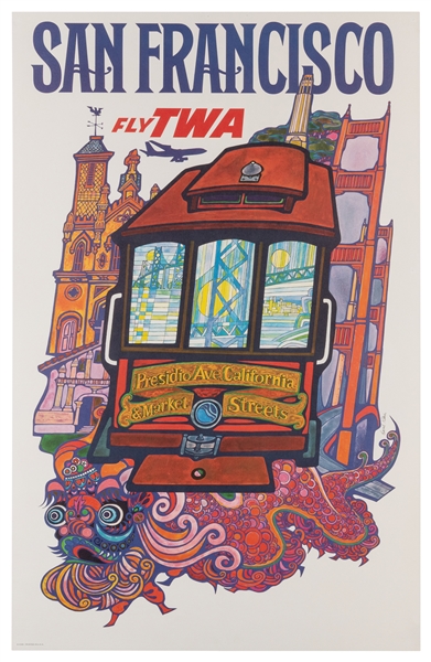  KLEIN, David (1918-2005). San Francisco / Fly TWA. Circa 19...