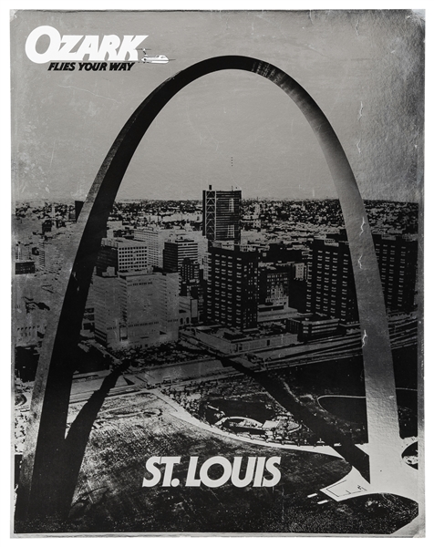  Ozark / St. Louis. Circa 1980s. Airline poster printed in m...