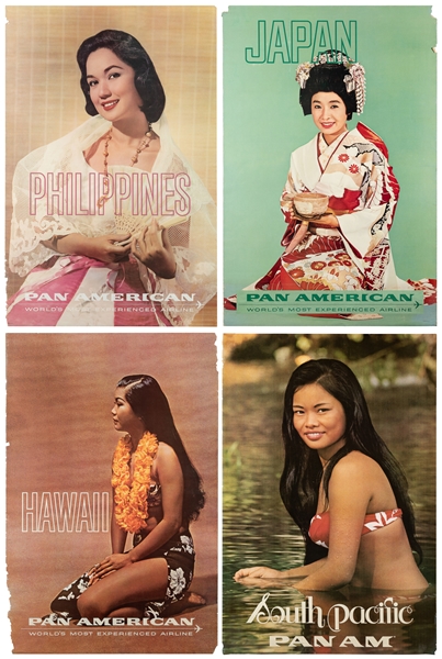  Pan Am / Four “Women of the World” posters. USA, 1960s. Fou...