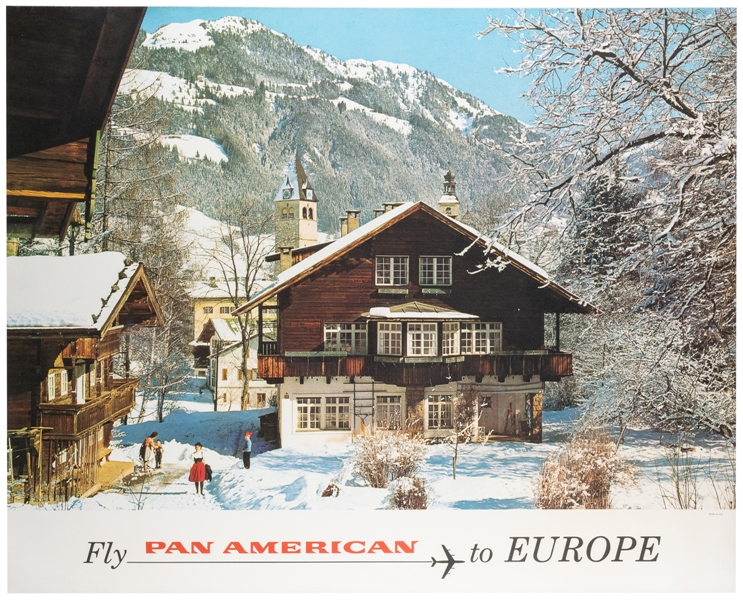  Fly Pan American to Europe. U.S.A, ca. 1960s. Offset color ...