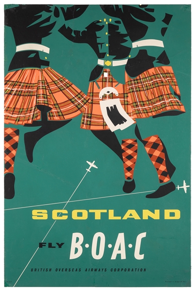  Scotland / Fly BOAC. 1959. Boldly printed silkscreen mid-ce...