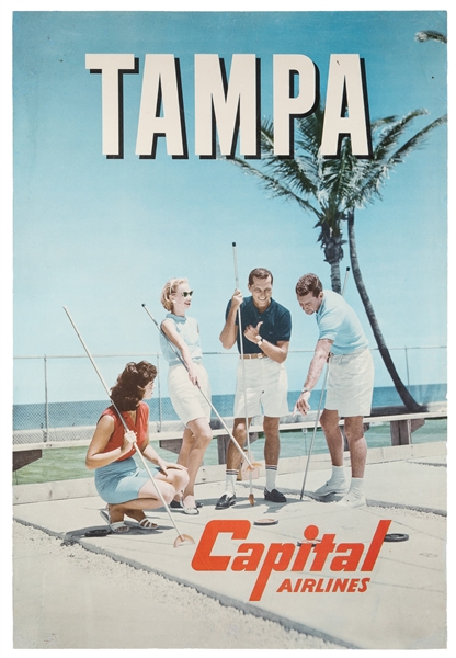  Tampa / Capital Airlines. 1950s. Photo-offset airlines post...