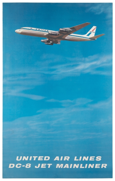  United Air Lines. Three Jet Mainliner posters. Circa 1960s....