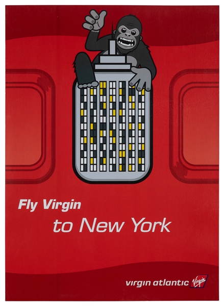  Virgin Atlantic. Group of 9 airline posters. Circa 1990s. ...