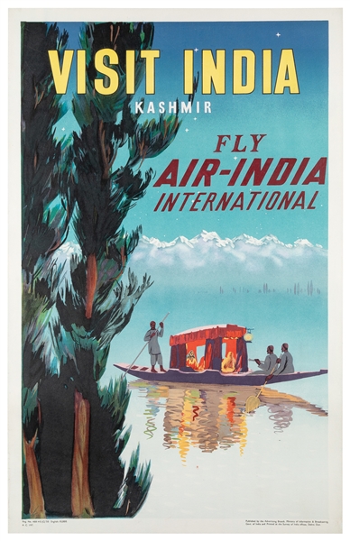  Visit India – Kashmir / Fly Air India International. 1950. ...