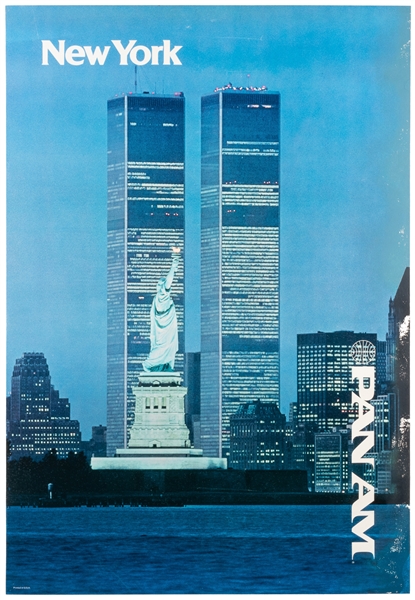  New York / Pan Am. 1970s. Airline poster showing the World ...