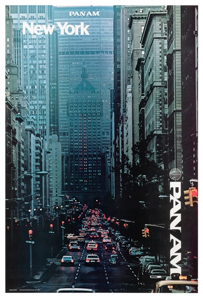  Pan Am / New York. 1980. Photographic poster with a street ...