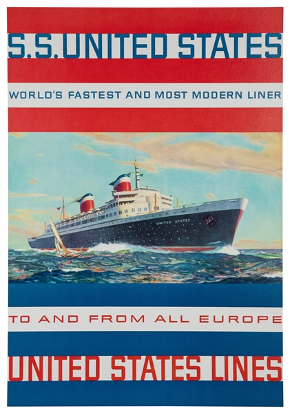  S.S. United States Lines / To and From All Europe. Circa 19...