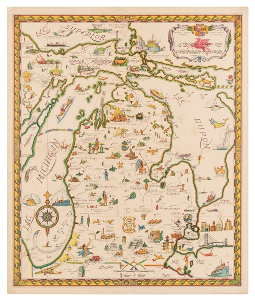  RICHARDSON, Hy. A Friendly Service Map of the Commonwealth ...