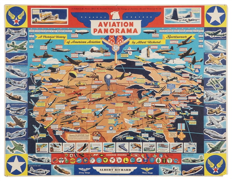  [AVIATION]. Two pictorial maps. Includes: CHEESEMAN, F.E. A...