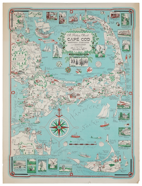  CHASE, Clara K. A Picture Chart of Cape Cod, Martha’s Viney...