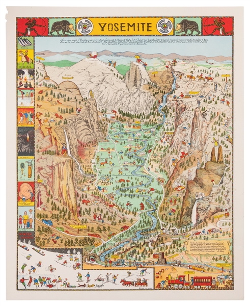  MORA, Jo (1876-1947). Yosemite. Map of Yosemite National Pa...