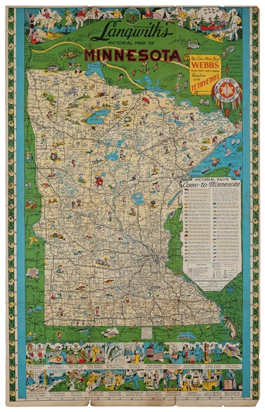  Langwith’s Pictorial Map of Minnesota. Minneapolis: A.L. La...