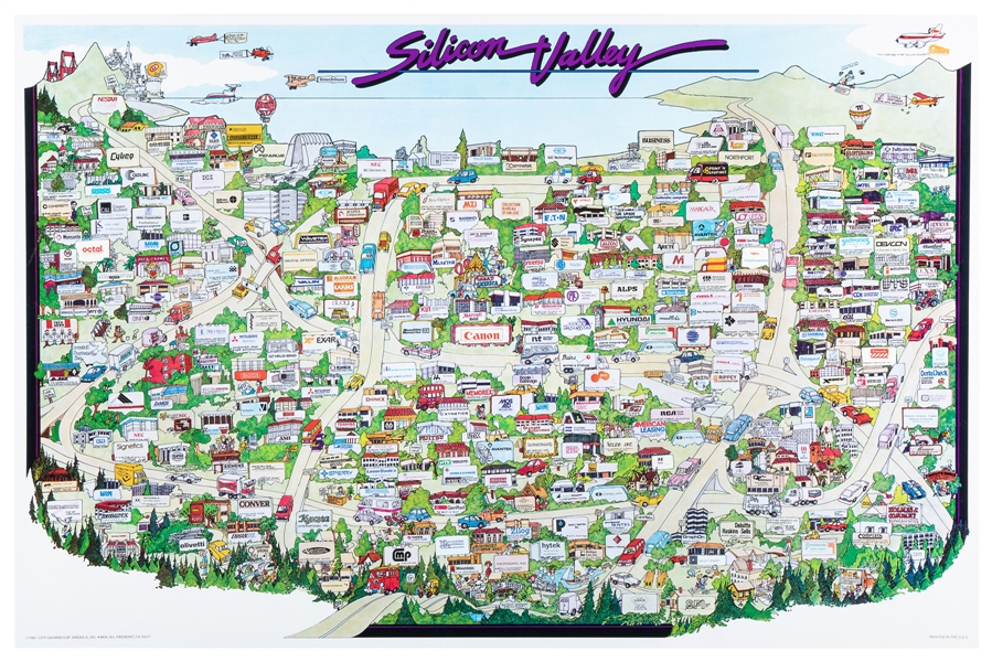  Silicon Valley. 1985. Fremont, CA: City Graphics of America...