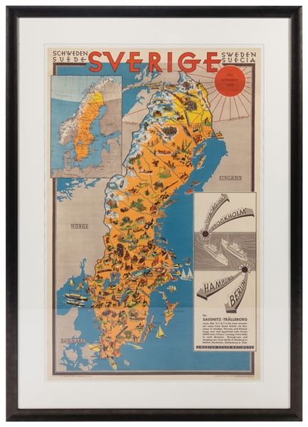  Sverige / Sweden Map. 1931. Stockholm: A.B. Kartografiska I...