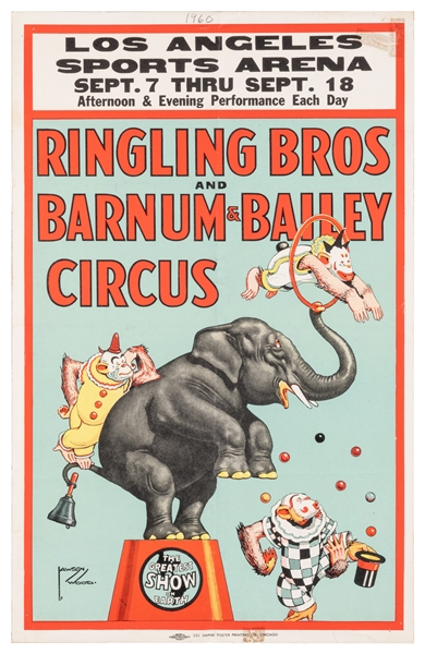  Ringling Bros. and Barnum & Bailey Circus. Four posters. Ci...