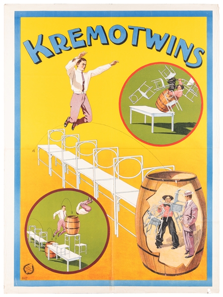  [ACROBATICS]. Kremotwins. Hamburg: Adolph Friedlander Litho...