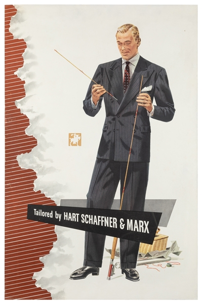  Hart Schaffner & Marx Clothes. Circa 1950s. Poster advertis...