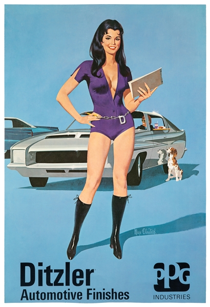  [PIN-UP]. Two Ditzler Automotive Finishes calendar posters....