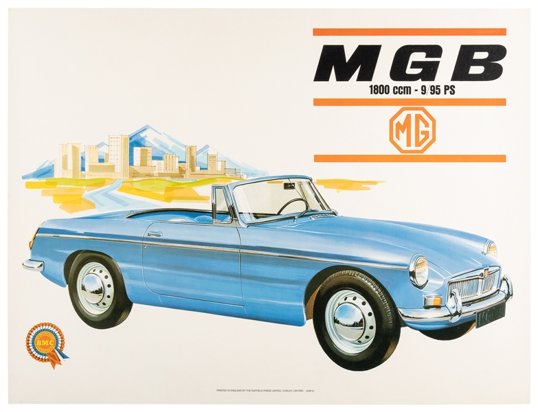  MG MGB. Cowley: Nuffield Press, ca. 1970s. Showroom poster ...