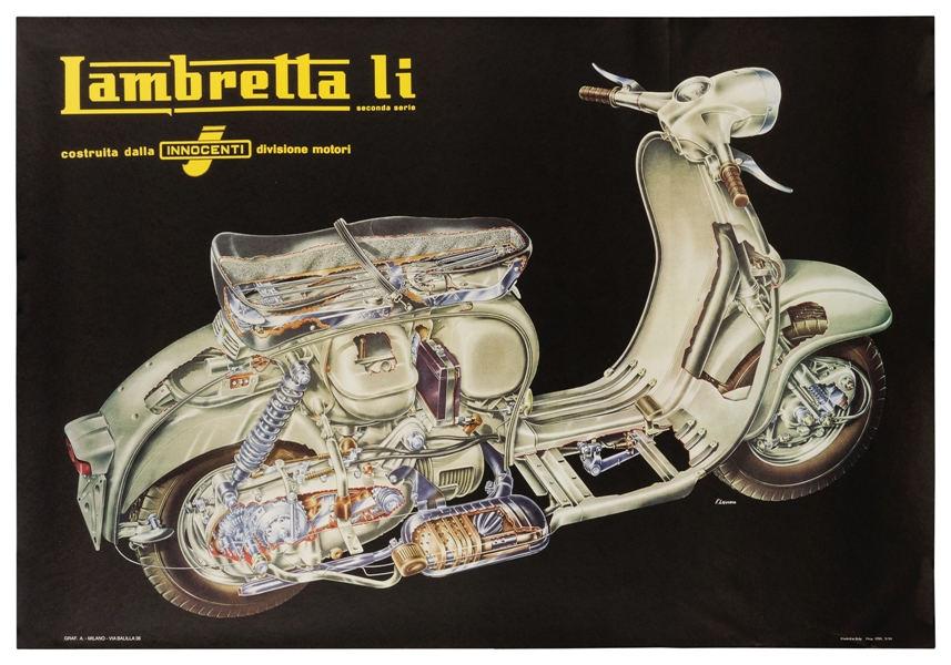  LOJACONO, F. Lambretta Li. 1959. 26 ¾ x 39”. Offset lithogr...