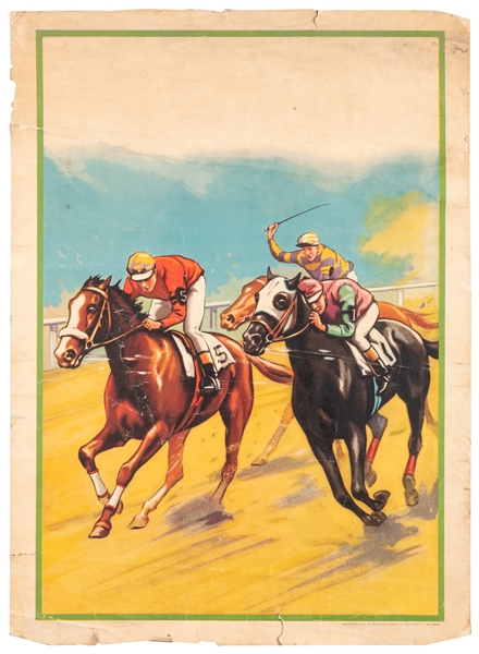  Horse racing stock posters. Lot of 8. Circa 1930-40s. Inclu...