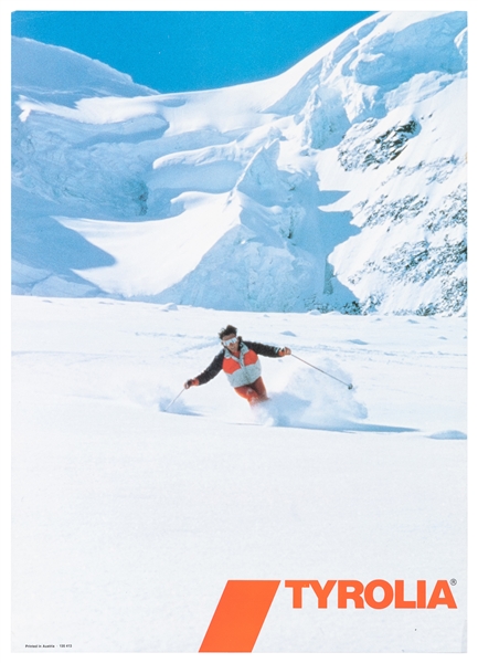  Tyrolia. Nine Ski Posters. Circa 1970-80s. Nine photographi...