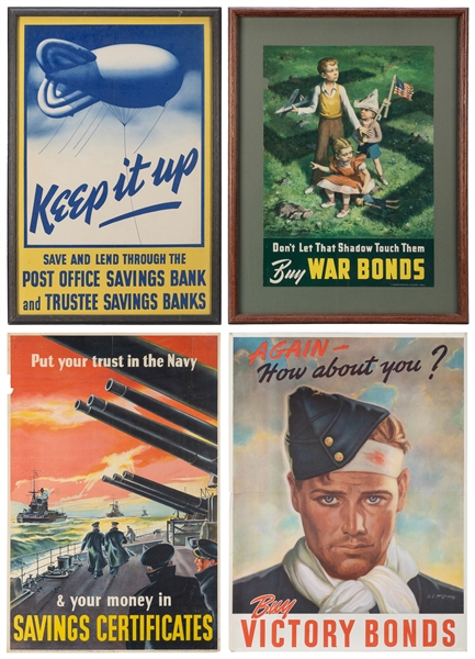  [WORLD WAR II]. Four war bond posters. Includes: Keep It Up...