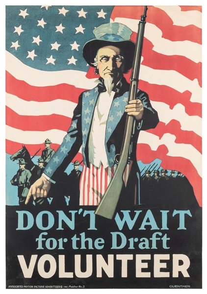  GUENTHER, Lambert (1883-1961). Don’t Wait for the Draft / V...