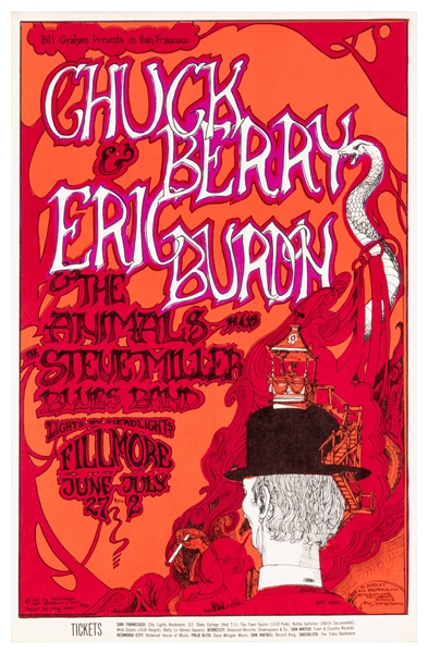  Five Bill Graham concert posters and postcards. Includes: E...