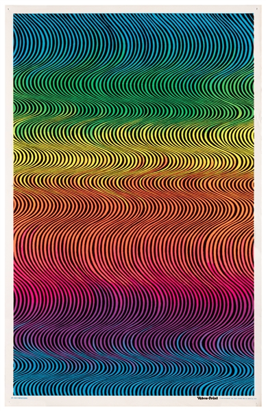  Five Sixties culture blacklight posters. Circa 1960-70s. In...