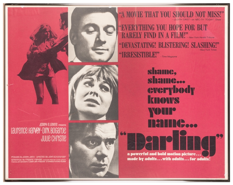  [CINEMA]. Seven Half-Sheet Posters. Includes: Darling (1960...