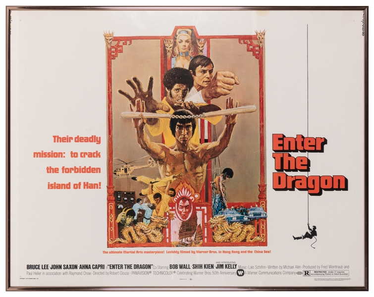  Enter the Dragon. Warner Bros., Inc, 1973. Half-sheet. Artw...