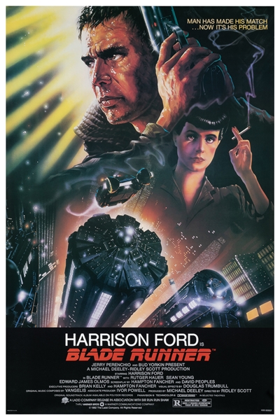  Blade Runner. Warner Bros., 1982. One-sheet (41 x 27”). Art...