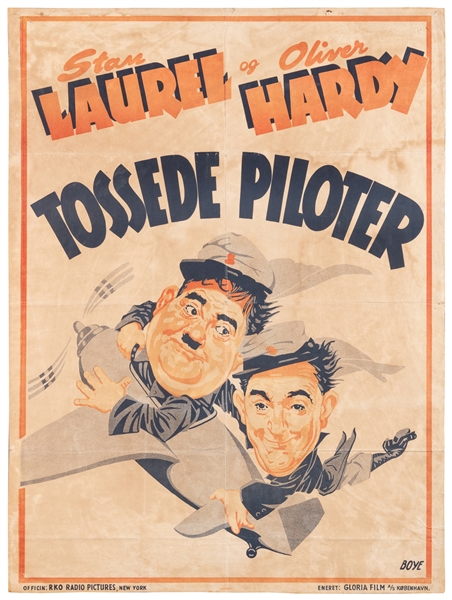  [LAUREL & HARDY]. Group of 5 posters. Includes: The Flying ...