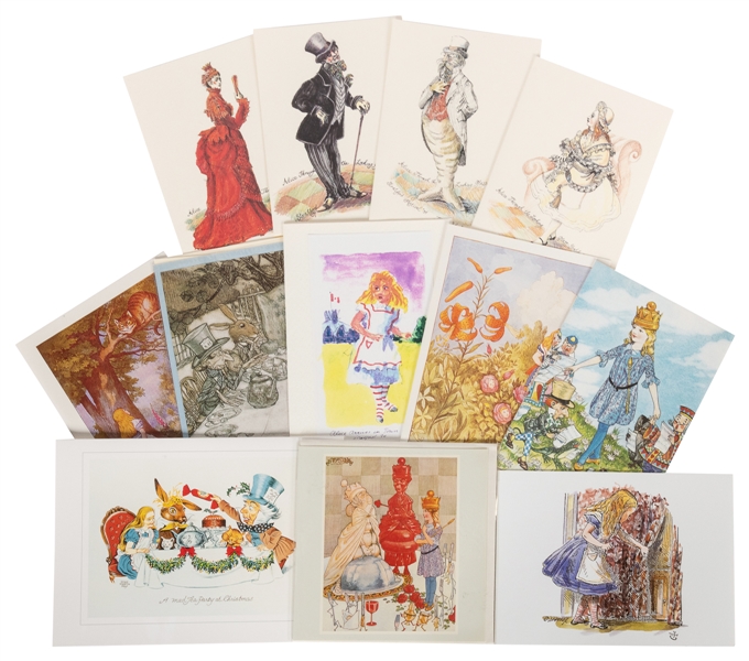  [GREETING CARDS]. A lot of 90 Alice-themed greeting or occa...