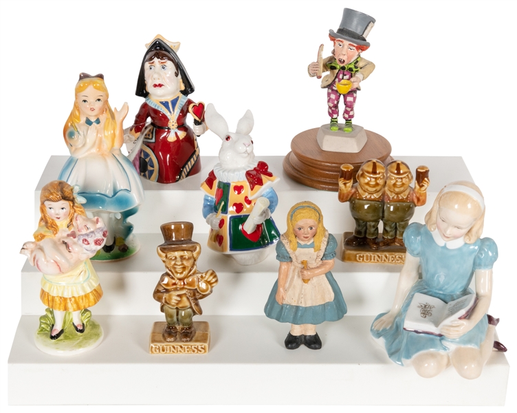  [FIGURINES]. A group of nine ceramic or porcelain figurines...