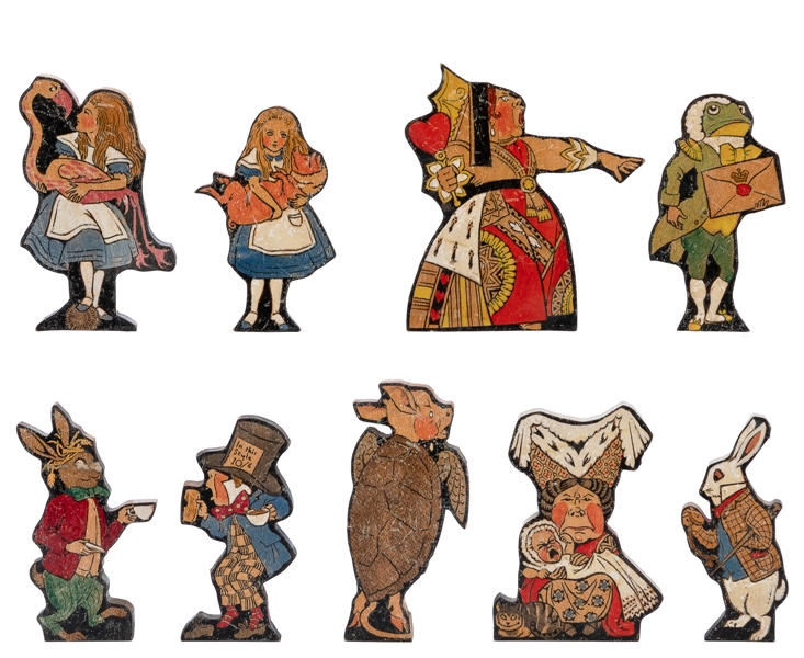  [FIGURINES]. A rare group of nine wooden figurines. Oxford:...