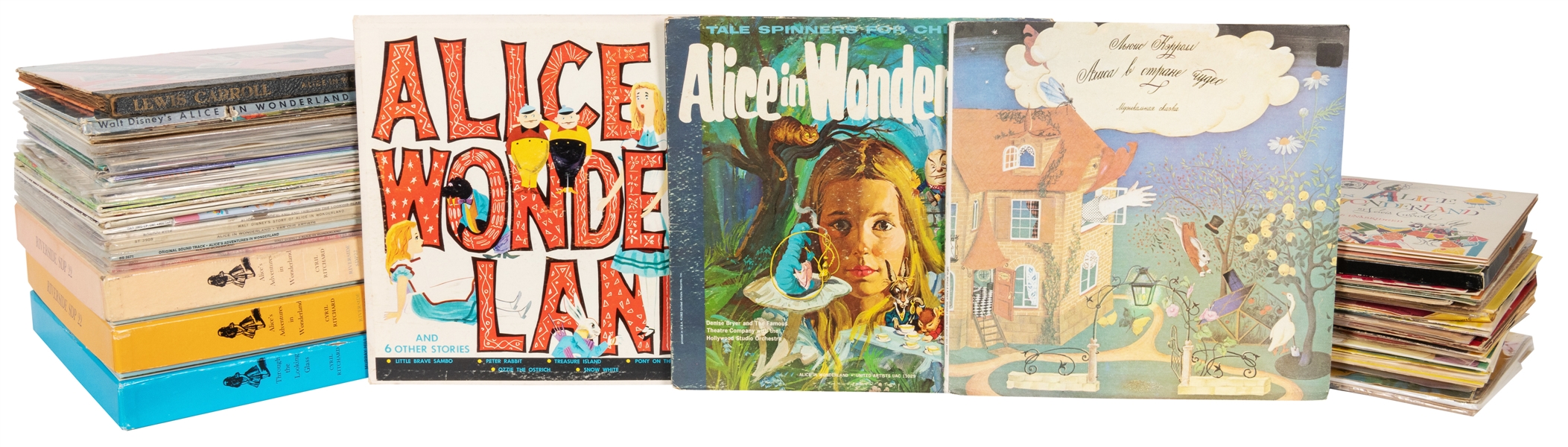  [RECORD ALBUMS]. A group of 70 vintage Alice in Wonderland ...