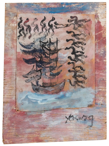  YOUNG, Purvis (American, 1943-2010). Untitled. (A Ship with...