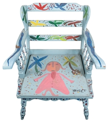  TOLLIVER, Mose (American, 1915-2006) Painted Chair with Fig...
