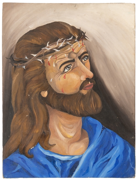  [PRISON ART] (American, 20th century). Christ Head. Not dat...