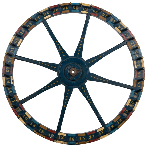  Hand-Painted Carnival Gaming Wheel. [20th century]. Wooden ...