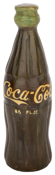  [FOLK ART]. Hand Carved and Painted Coca-Cola Bottle. [20th...