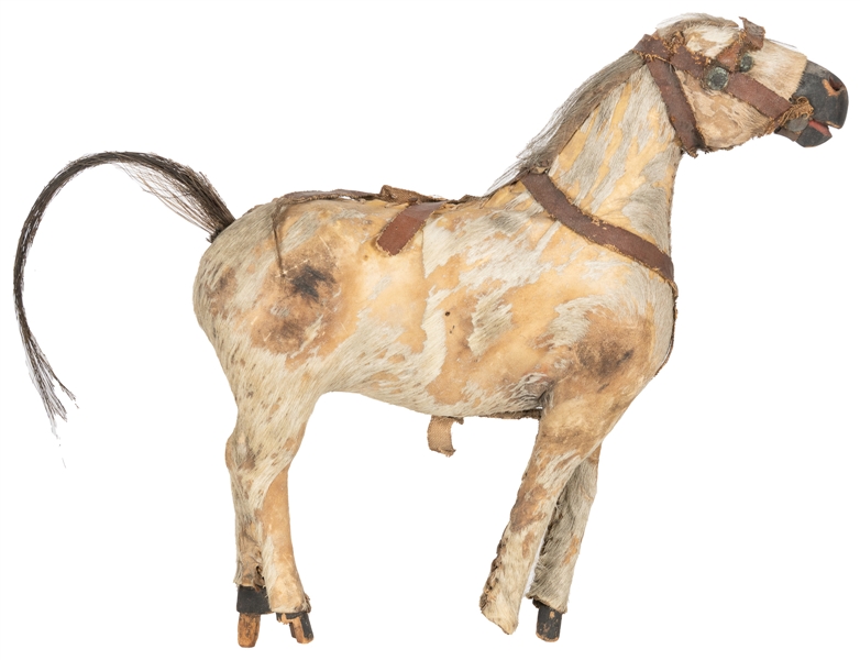  [FOLK ART]. Hand-Made Toy Horse. [Ca. 20th century]. Sewn h...