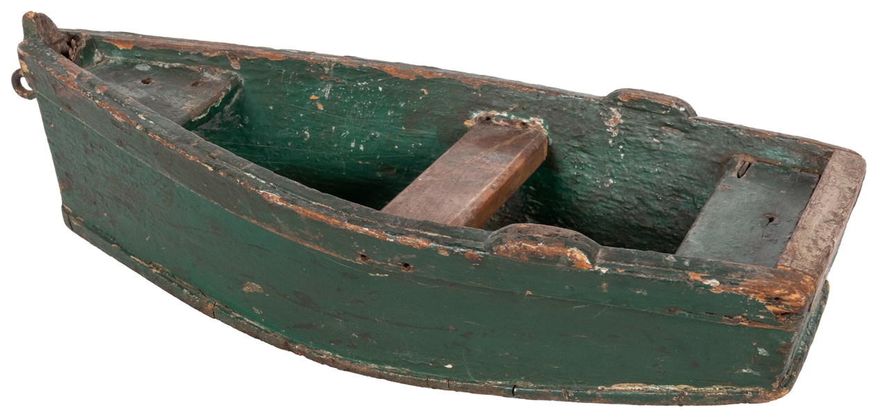 [FOLK ART]. Hand-Built and Painted Model of a Rowboat. 