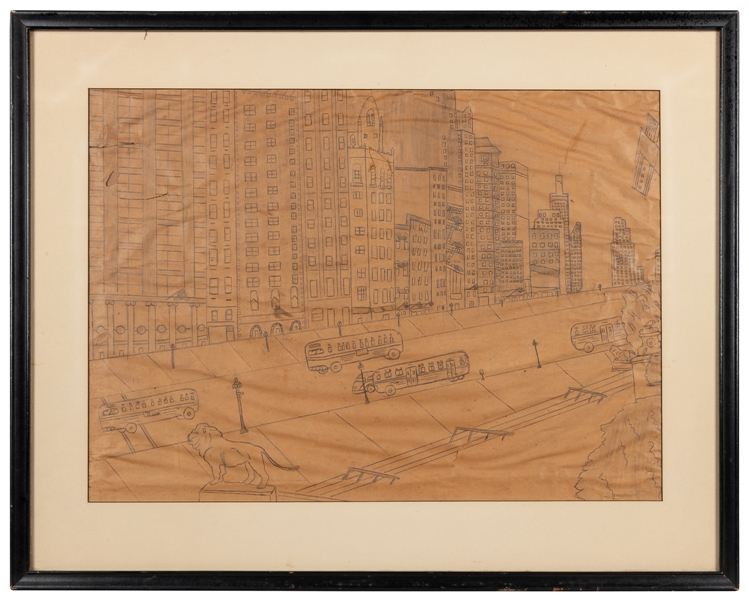   [ARTIST UNKNOWN]. Michigan Avenue Seen from the Steps of t...