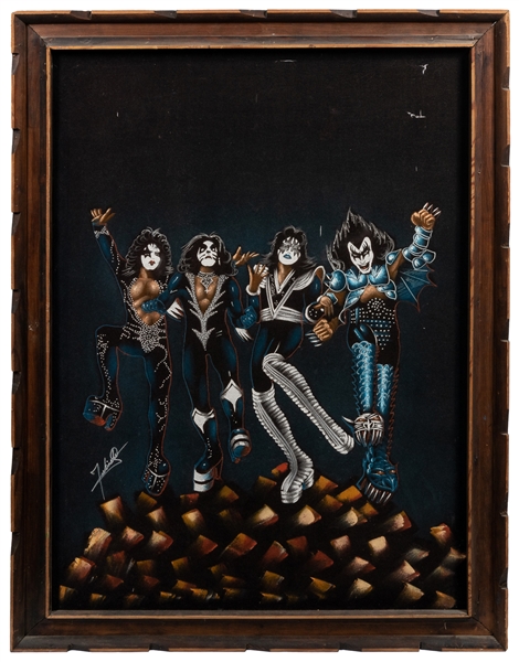  [BLACK VELVET PAINTING]. [UNKNOWN ARTIST]. K.I.S.S. Destroy...