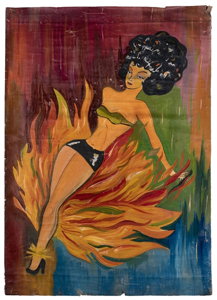  [ARTIST UNKNOWN]. Reclining Woman in Flames. [Ca. 20th cent...