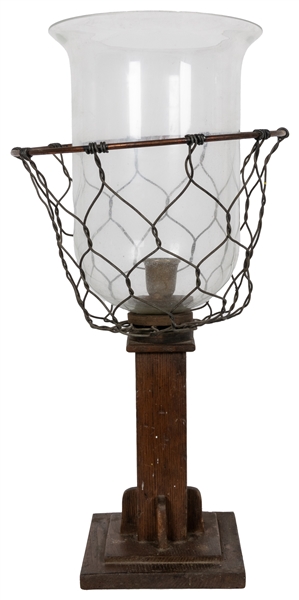  [FOLK ART]. Found Object Handmade Hurricane Lamp. [Ca. 20th...